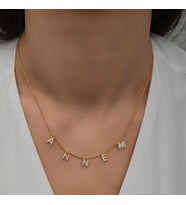 ?Gümüş Gold Annem Yazılı Bayan Kolye