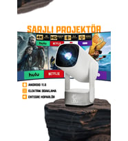 Şarjlı 1080p 4K Projektör, 3D, HDR10, Hoparlör, Memc, Lümen, Taşınabilir