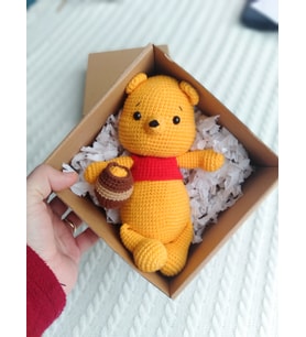 Sarı Ayıcık Amigurumi Organik Oyuncak Hediye Kutulu