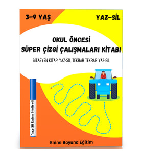Okul Öncesi Süper Çizgi Çalışmaları YAZ-SİL Kitabı