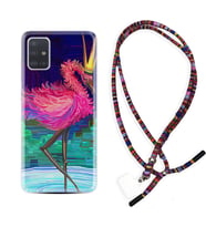 Samsung a71 A72 A73 A7 A9 2018 C7 C9 Kılıf Boyun Asklı Rasta Silikon Queen Flamingo 1748