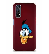 Realme 7 Soft Premier Kapak Donald Duck-A Tasarımlı Silikon Kılıf - Mürdüm (Şeffaf)