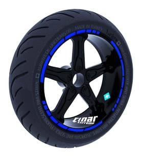 Reflektif Mavi Moto GP Stili Jant Şeridi Sticker Reflektif, Floresan, Özel Renkl