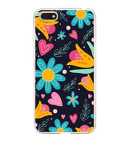 PrintiFy Huawei Honor 7S ile Uyumlu 1mm Slim Fit Retro Renkler 1 Baskılı Şeffaf  Kılıf