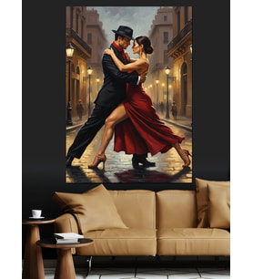 Tango Yapan Dansçı Çift Dekoratif Kanvas - Mdf Ahşap Tablo