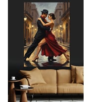 Tango Yapan Dansçı Çift Dekoratif Kanvas - Mdf Ahşap Tablo