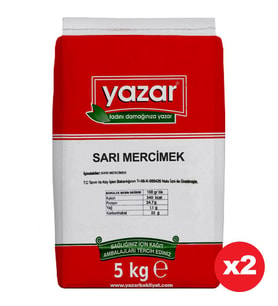 Yazar Sarı Mercimek 5 Kg x 2 Paket