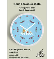 İsme Özel Sevimli Kazlar Çocuk Odası Duvar Saati Orta Boy 30 cm Beyaz Camlı Sessiz