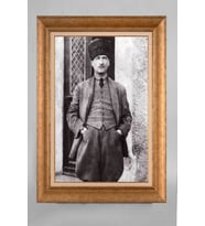Çerçeveli Paspartulu Atatürk Tablo a650 (Gold)