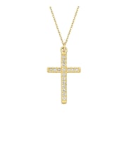 Gümüş Altın Kaplama Cross Kolye