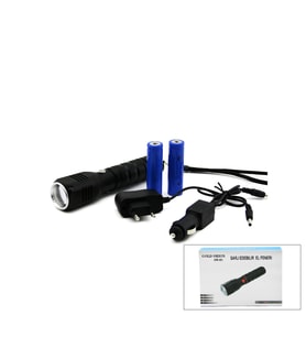 2IN1 ZOOMLU EL FENERİ - COB LED FİŞ - ÇAKMAK ŞARJLI METAL KASA 17CM 3000 LUMEN (5690)