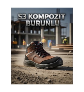 Alaska S3 Kompozit Burunlu Kahverengi Suya Dayanıklı Kaymaz Taban Kışlık İş Ayakkabısı