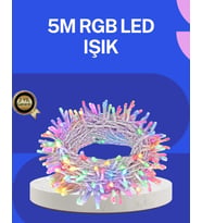 5 Metre Şeffaf Kablo Led Peri Işığı 50 Ampullü Dekoratif Led