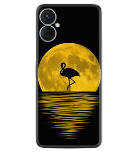 Tecno Spark 9T Kılıf Silikon Desen Özel Seri Ay ve Flamingo 1775