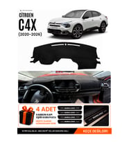CITROEN C4X DİSPLAYSİZ (2020-2026) Uyumlu Torpido Örtüsü Torpido Kılıfı - Siyah