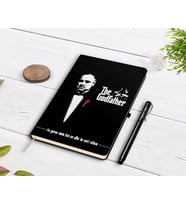 BK Gift Kişiye Özel Godfather Baba Tasarımlı Siyah Defter ve Kalem Hediye Seti-3
