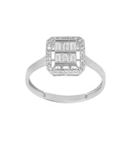 Cigold Taşlı Yüzük 14 Ayar Altın 1.73 Gr OA-K21501038893 (Beyaz)