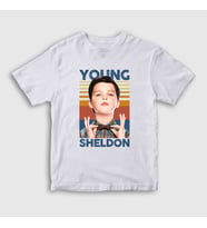 Presmono Unisex Çocuk Beyaz Dizi Young Sheldon Cooper T-Shirt