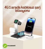 4 Cihazı Aynı Anda Şarj Edebilen Kablosuz Şarj İstasyonu Çok Yönlü ve Pratik Tasarım