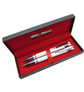 Signator® T608 Beyaz Krom Tükenmez Kalem + Versatil Kalem Seti  İsme Özel Kalem  Hediyelik Kalem (Karışık)