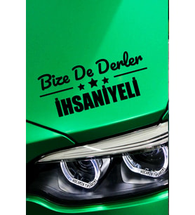 Afyonkarahisar İhsaniye Siyah Araç Sticker  Afyonkarahisar Bize De Derler  İhsaniyeli 40x15 cm Oto Sticker