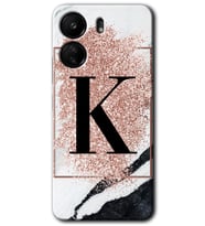 Xiaomi Redmi 13C Kılıf HD Desen Baskılı Kılıf - Pembe Mermer Desenli K Harfi