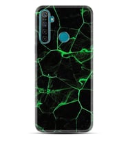 Realme 5i 5 Pro 6i 7 Pro 8 Kılıf Desemli Silikon Yeşil Şerit Mermer 1320