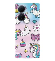 Vivo V29 Lite Kılıf Silikon Desen Özel Seri Unicorn Mektup 1800