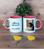 Matematik Öğretmeni Kupa Bardak Pembe Fotoğraflı Matematik Öğretmenine Hediye