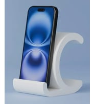 Dekoratif C Harfi Tasarımlı Masaüstü Akıllı Telefon Standı ve Tutucu (Beyaz)