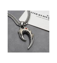 Rhinestone Tribal Alev Paslanmaz Çelik Kolye Zincir 316L (Gümüş)