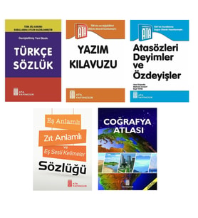 Türkçe Sözlük-Atasözleri-Yazım Kılavuzu-Eş Anlamlı,Zıt Anlamlı Kelimeler Sözlüğü-Coğrafya Atlası (Karışık)