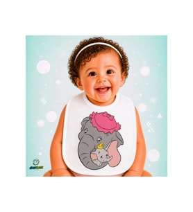 Dumbo Keten Bebek Mama Önlüğü – Yumuşak, Emici, Yıkanabilir, Özel Tasarım P048