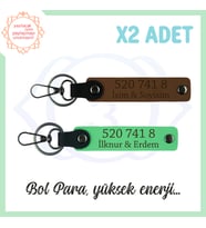 Açık Kahve-F. Yeşil, Adınıza Özel Yüksek Enerji Sağlayan, Hediyelik 520 741 8 Yazılı 2'li Anahtarlık