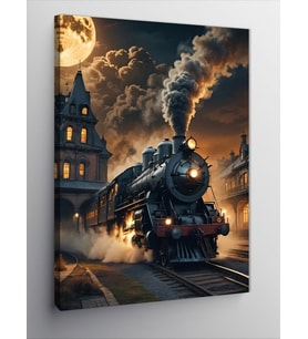 Kanvas Tablo Retro Buharlı Tren