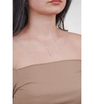 Agai Silver Dikey El Yazısı Altın Kaplama Gümüş İsimli Kolye AMR000052 (Gümüş)