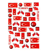 Sticker Kabartmalı A4 Boyutunda Stiker Defter, Planlayıcı Etiket, -(lim086) - Türk Bayrağı Şekilli