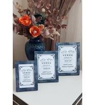 3 Lü Set! 10x15, 13x18 cm ve 15x21 cm Fotoğraf Çerçevesi! Ahşap Ayaklı Pvc Camlı Dekoratif Çerçeve! (D.Mavi)