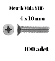 Metrik Vida Civata Yhb 4x10 mm 100 Adet Yıldız