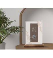 BK Gift Restoran & Cafe & Barlara Özel Ahşap Standlı Pleksi QR Kod Menü, Cafe&Bar için QR kodlu Tabela, QR kodlu Masa Dekoru-17