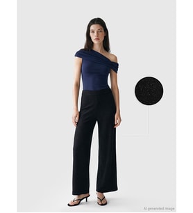LCW Comfort Siyah Parlak Görünümlü Soft Touch Kadın Eşofman Altı