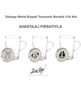 Zekupp Termos Bardak Metal Kapak 3'lü Set