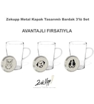 Zekupp Termos Bardak Metal Kapak 3'lü Set