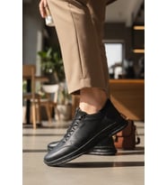 Enoch Hakiki Deri Lastikli Bilekli Erkek Sneaker Ayakkabı Ortopedik Taban