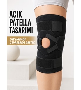 Açık Patella Ligamentli Dizlik Yan Destekli Esnek Ayarlanabilir Diz Desteği