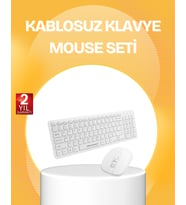 Mey İthalat® Kablosuz Klavye Mouse Takımı - Ergonomik, Sessiz Tasarruflu