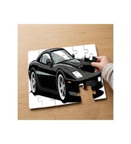 Siyah Lüks Araba Tasarımlı 24 Parça Ahşap Çocuk Puzzle MPK0117