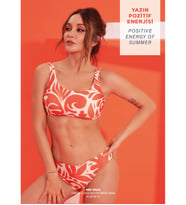 Kadın Kolsuz Pedli Higo Alt Üst Bikini 51523 (Turuncu)