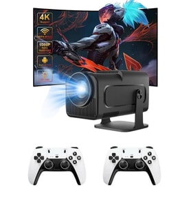 Çift Kollu Game Box Projeksiyon Cihazı Kumandalı Android Tv Dahili Hoparlör
