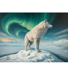 Nova Puzzle 1000 Parça Aurora Altındaki Beyaz Kurt Puzzle